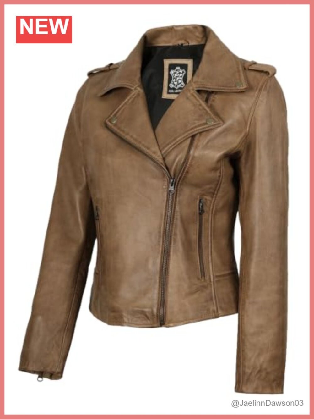 Real Lambskin Leather Jacket Women Asymmetrical Moto Biker Coat